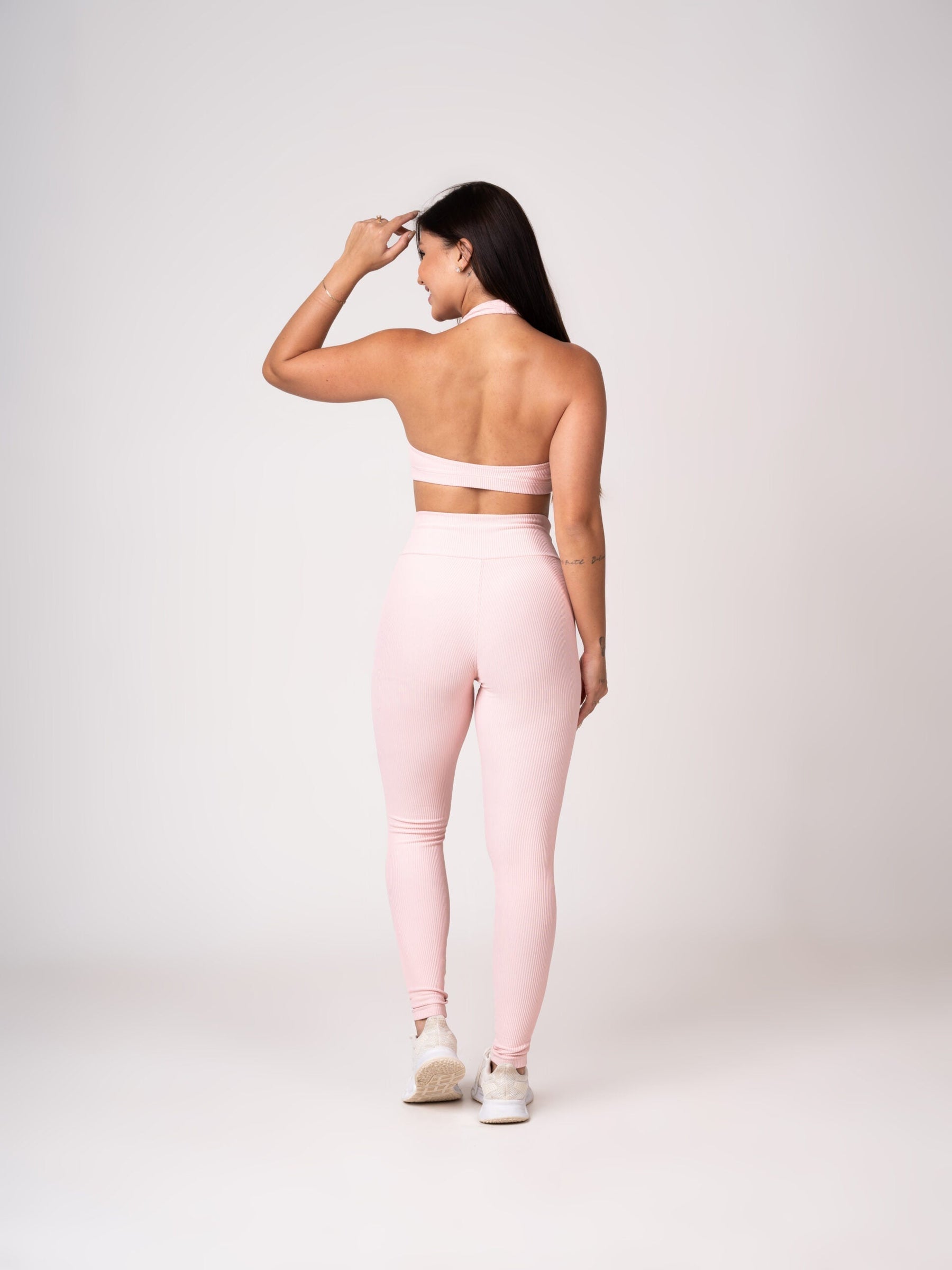 Conjunto Legging e Top Frente Única Rosa Seco Flow