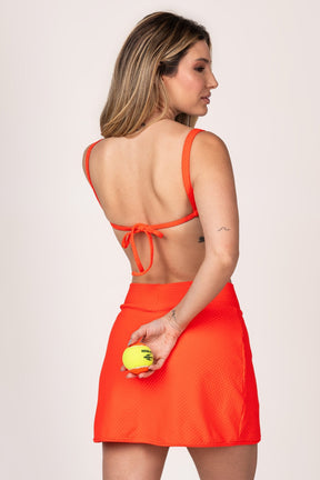 Conjunto Beach Tennis Tangerina Short-Saia e Top Bali
